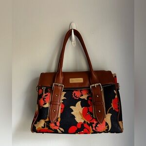 Spartina 449 Dafuskie Island Shoulder Bag Purse Poppies Floral Navy
